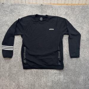 Adidas Climalite Sweatshirt Mens Large Pullover Three Stripes Crewneck Pockets